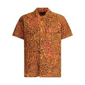 BEAMS PLUS Short Sleeve Camp Shirt Men ORANGE Shirts